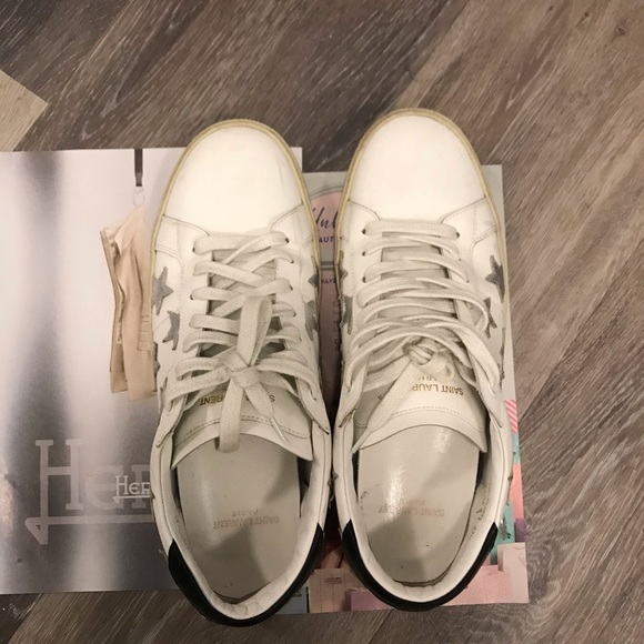 YSL Saint Laurent Stars Leather Sneakers - Picture 3 of 12